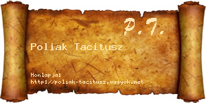 Poliak Tacitusz névjegykártya
